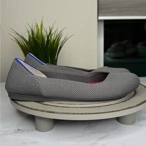 Rothy’s The Flat Women’s Ballet Flat Shoes Size 7.5 Grey Textured Knit